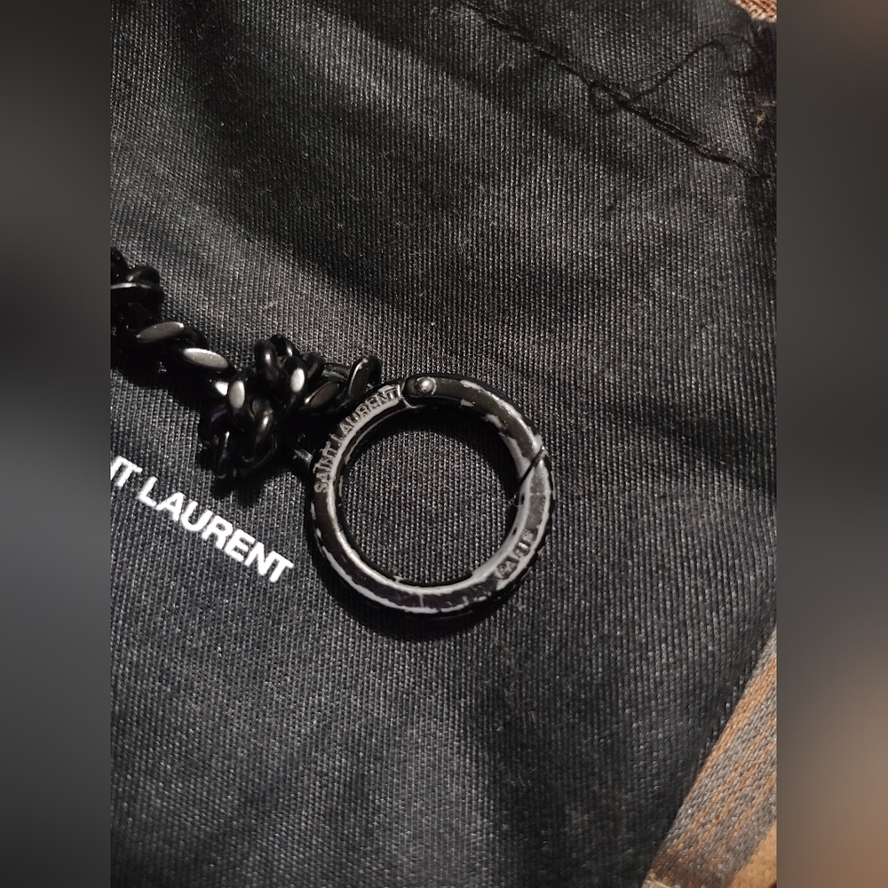 Saint Laurent Croc Embossed Key Pouch - Picture 7 of 7